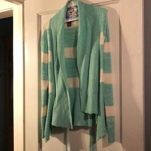 Green and white sweater